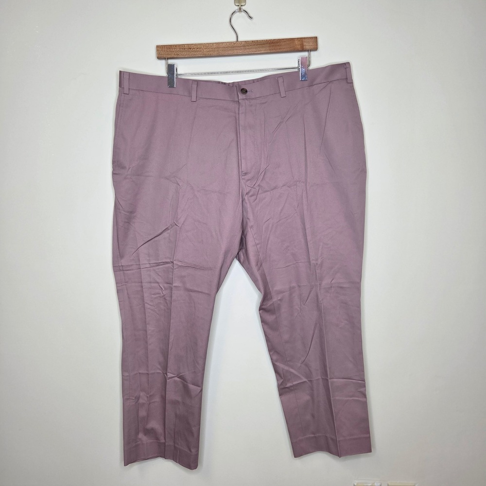 Indochino Mens Newbury 62 42x26 Dusty Mauve 100% Cotton Pants Flat Front‎
